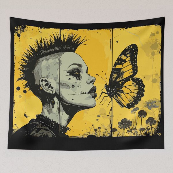 Item preview, Punk rock girl watching butterfly designed and sold by drizzd.