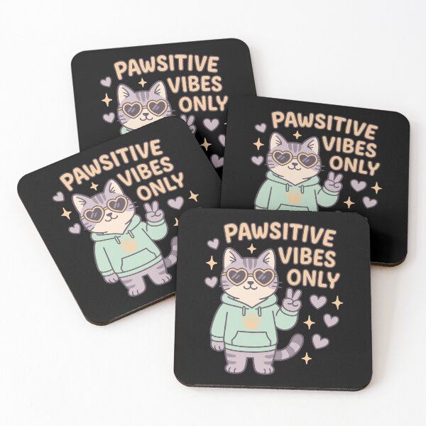 Item preview, Pawsitive Vibes Only Cat Quote  designed and sold by WhiskerlyGfx.