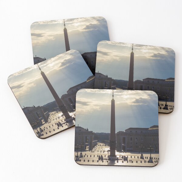 Item preview, Rome's Obelisk in St Peter's Square Shining Under Sunlit Historic Buildings at Dusk designed and sold by Nmallia.