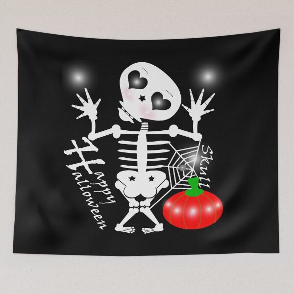 Item preview, A timid skull on Halloween designed and sold by Shirley cute art .