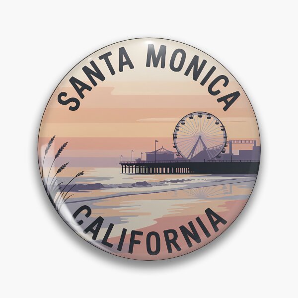 Item preview, Santa Monica California Pier Retro Sunset Sticker designed and sold by Horizon Tales.