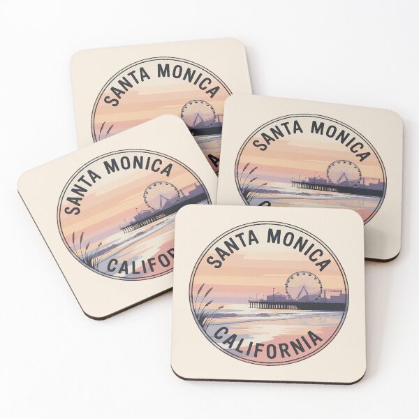 Item preview, Santa Monica California Pier Retro Sunset Sticker designed and sold by Horizon Tales.