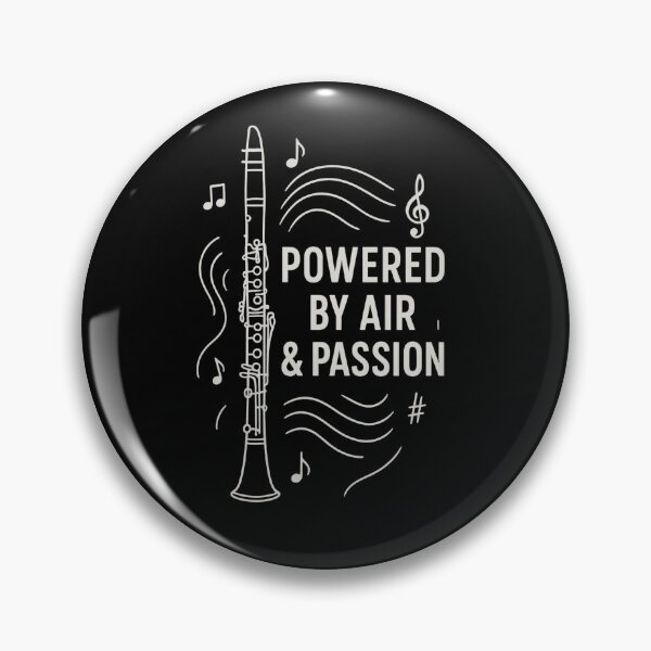 Item preview, Powered by Air & Passion – Clarinet Line Art Musician Design designed and sold by Tender Flower Clothing.