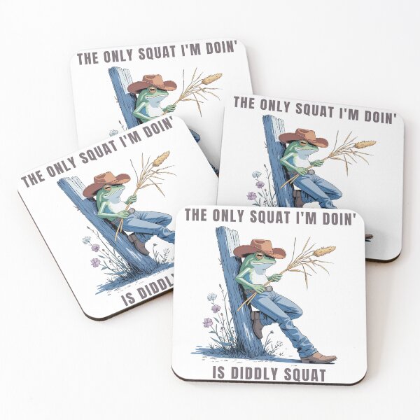 Item preview, Funny Cowboy Frog Pun – The Only Squat I’m Doin’ Is Diddly Squat designed and sold by VenusStyleCo.