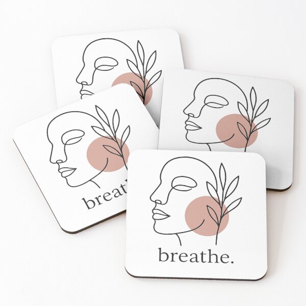 Item preview, Minimalist Line Art Face with Breathe Quote designed and sold by unscriptedPixel.