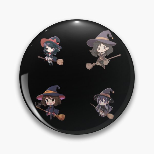 Artikelvorschau, Süße Chibi-Hexen auf Besen – Kawaii Halloween Sticker Pack entworfen und verkauft von Clawffirmations.