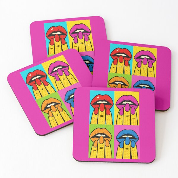 Item preview, Pop Art Lips and Nails Grid Drama designed and sold by electrovista.