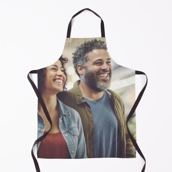 Item preview, Middle aged couple shopping in grocery store aisle, soft focused background copy space, AI generated designed and sold by dvoevnore.