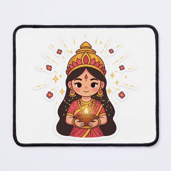 Item preview, Goddess Lakshmi with Diya designed and sold by sanyashr7.