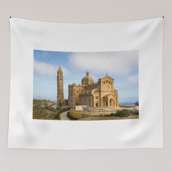 Item preview, Grand Coastal Cathedral With Bell Tower And Dome Overlooking Blue Sea Landscape designed and sold by Nmallia.