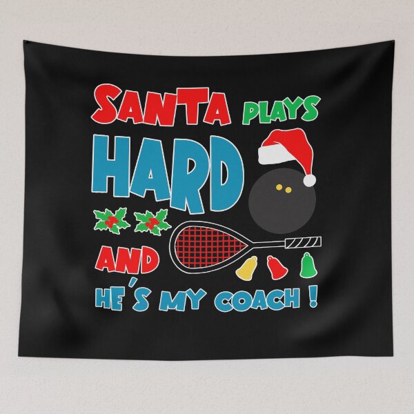 Item preview, Santa plays squash christmas funny designed and sold by Graffik-Peeps.