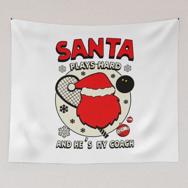 Item preview, Santa plays squash Christmas funny designed and sold by Graffik-Peeps.