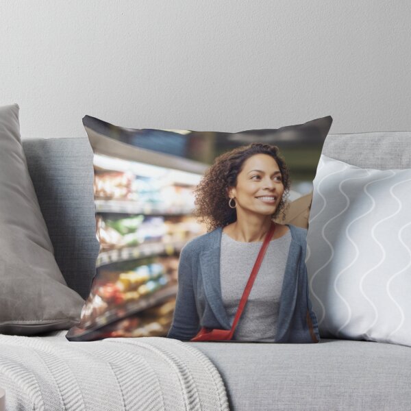 Item preview, Middle aged couple shopping in grocery store aisle, soft focused background copy space, AI generated designed and sold by dvoevnore.