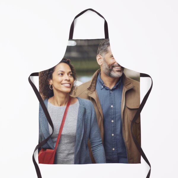 Item preview, Middle aged couple shopping in grocery store aisle, soft focused background copy space, AI generated designed and sold by dvoevnore.