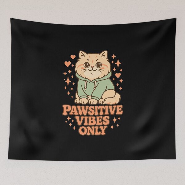 Item preview, Pawsitive Vibes Only Cat  designed and sold by WhiskerlyGfx.