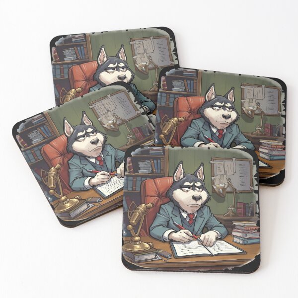 Item preview, Funny Tired Office Worker Husky Cartoon designed and sold by Dewer Shop.