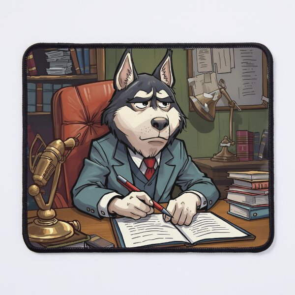 Item preview, Funny Tired Office Worker Husky Cartoon designed and sold by Dewer Shop.