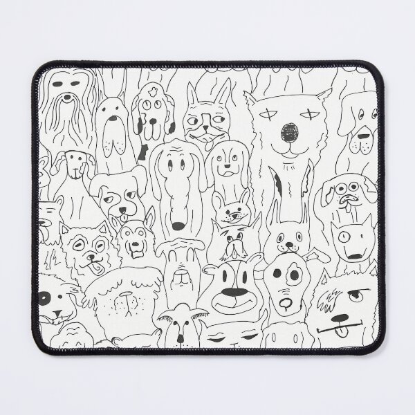 Item preview, Funny Dog Faces Doodle Pattern designed and sold by felipemaldonadoart.