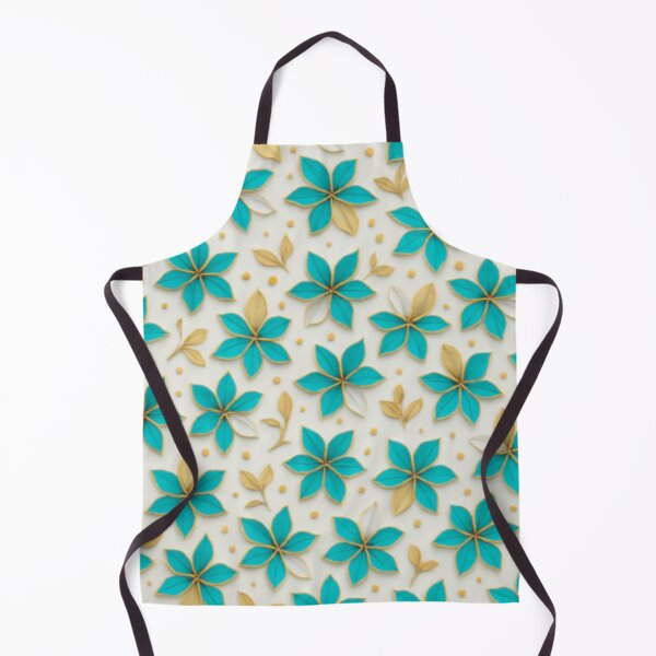 Item preview, Luxury Floral Pattern – Gold, Turquoise & White designed and sold by Bellassi.