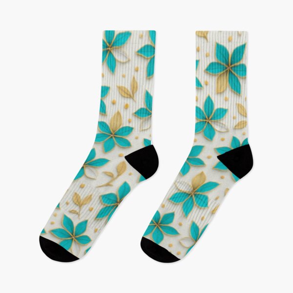 Item preview, Luxury Floral Pattern – Gold, Turquoise & White designed and sold by Bellassi.