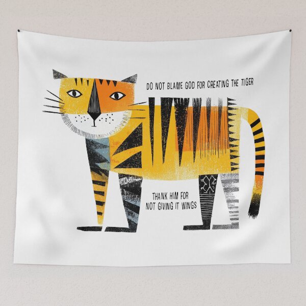Item preview, Do Not Blame God for the Tiger – Funny Tiger Quote designed and sold by Mythic Legends Digital.