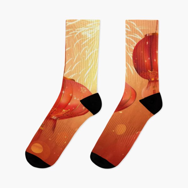 Item preview, Traditional Chinese lanterns against fireworks in night sky, background, AI generated designed and sold by dvoevnore.