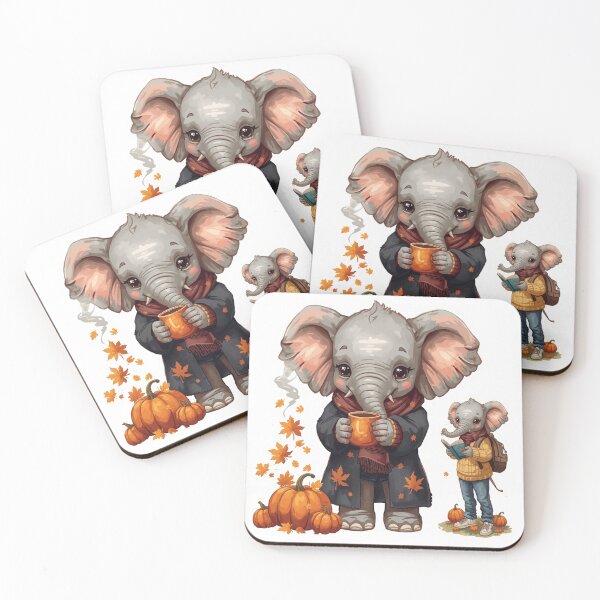 Item preview, Halloween Elephants with Pumpkins – Cute Spooky Fall Sticker designed and sold by BonnieGlam13.