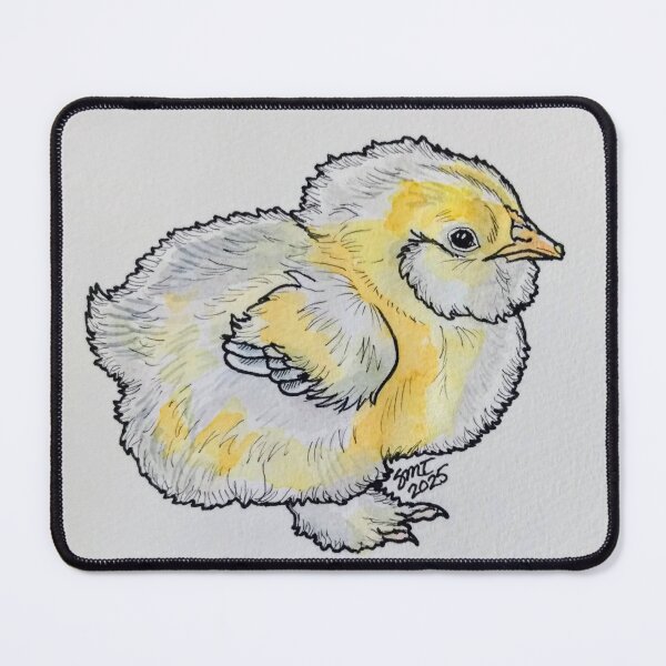 Item preview, Salmon Faverolles Chick in Watercolor designed and sold by StiltonArt.
