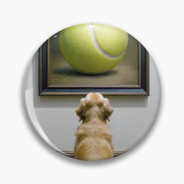 Item preview, Golden Retriever Admiring a Gallery Art Piece designed and sold by Maria Dryfhout.