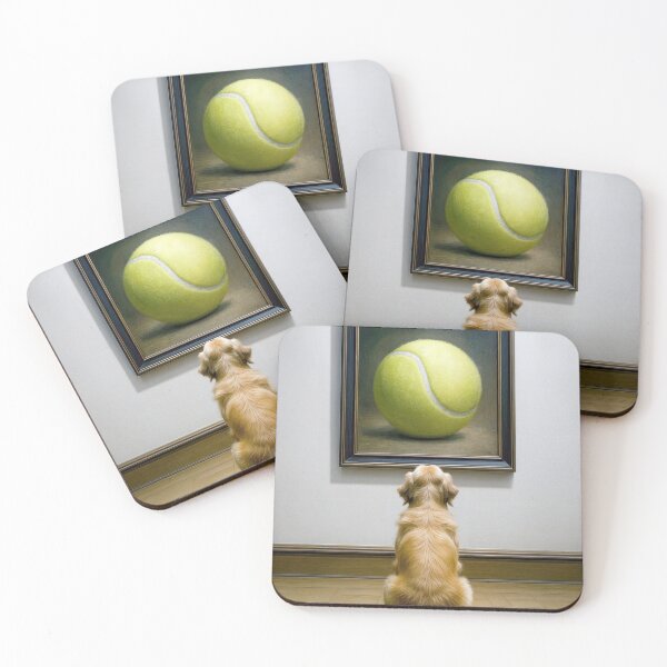 Item preview, Golden Retriever Admiring a Gallery Art Piece designed and sold by Maria Dryfhout.