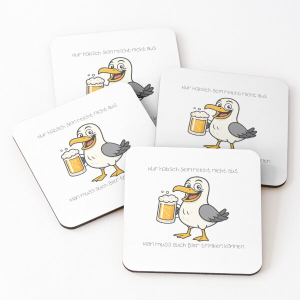 Item preview, Funny Seagull with Beer Comic – “Just being pretty isn’t enough, you also have to be able to drink beer” designed and sold by Fies-und-Fein.
