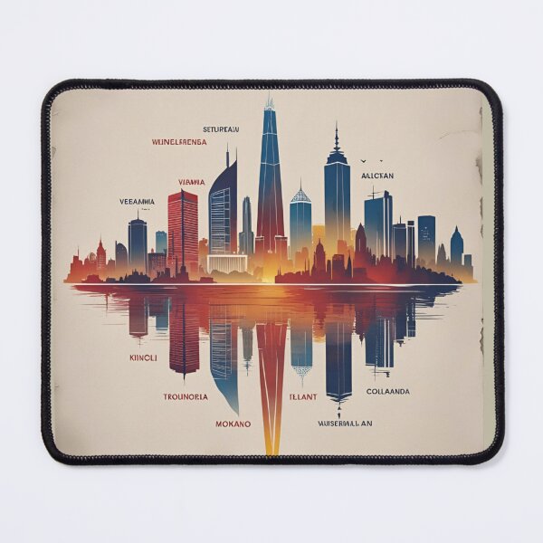 Item preview, Modern City Skyline Reflection – Futuristic Urban Sunset Design designed and sold by GrafteesGlow.