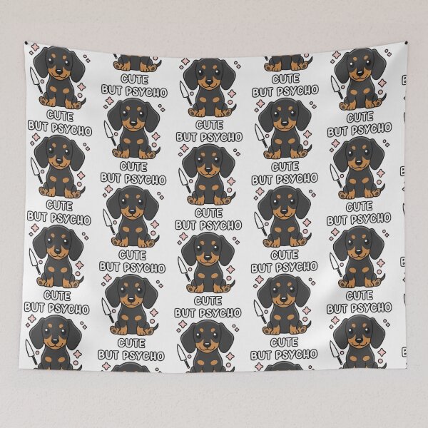 Item preview, Cute But Psycho Dachshund designed and sold by roslexfulsia.