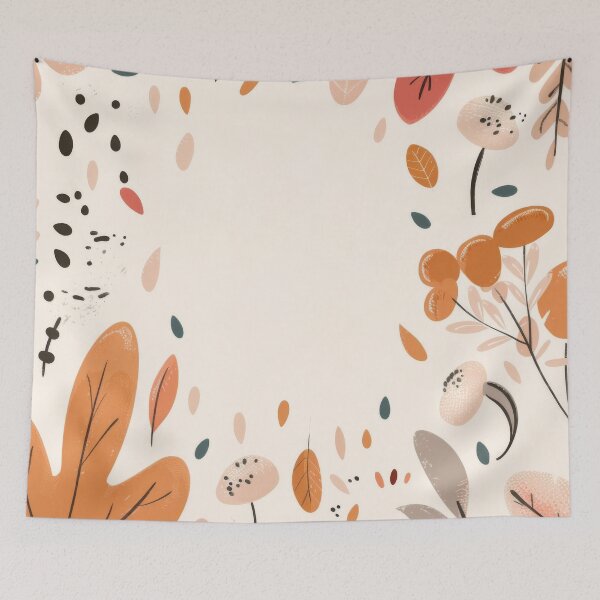 Item preview, Autumn leaves and pumpkins illustration with empty center, background, AI generated designed and sold by dvoevnore.