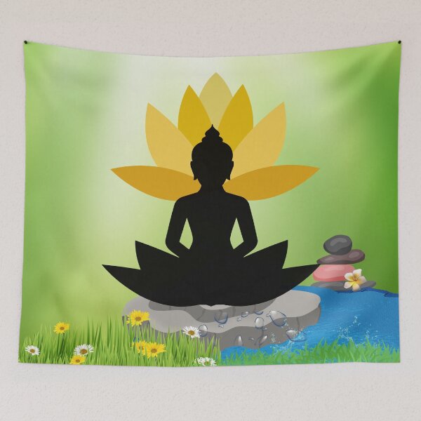 Item preview, Peaceful Buddha Zen Art with Natural Elements designed and sold by lavanya11.