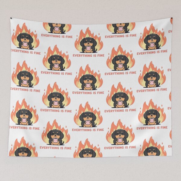 Item preview, Everything Is Fine Dachshund designed and sold by roslexfulsia.