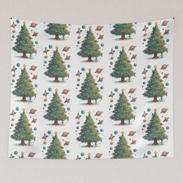 Item preview, Space Christmas tree with rockets and planets designed and sold by StormArte.