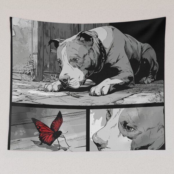 Item preview, American Pit Bull Terrier and red butterfly designed and sold by drizzd.