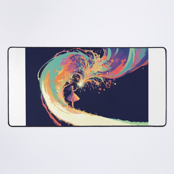 Item preview, Girl Summoning Colorful Magic Wave designed and sold by Christian Weiss.