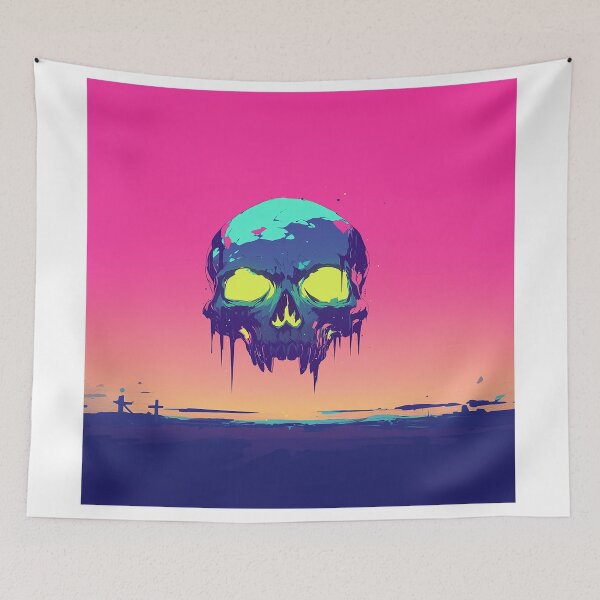 Item preview, Neon Skull Dripping Sunset Glow designed and sold by Christian Weiss.