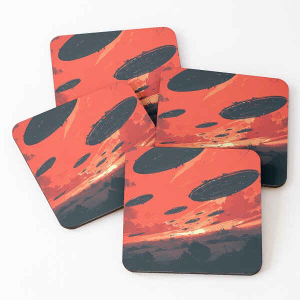Item preview, UFO Swarm Invading Red Sky designed and sold by Christian Weiss.