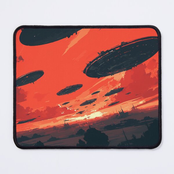 Item preview, UFO Swarm Invading Red Sky designed and sold by Christian Weiss.