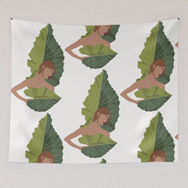Item preview, Veil of Verdure — Stylized Portrait with Leaf Motif designed and sold by NicolaZhukov.