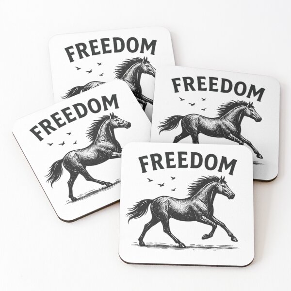 Item preview, Freedom Horse Running Illustration – Wild Spirit Animal Art with Birds designed and sold by Pet Lovers Market.