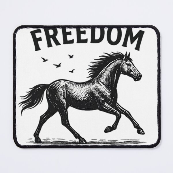 Item preview, Freedom Horse Running Illustration – Wild Spirit Animal Art with Birds designed and sold by Pet Lovers Market.