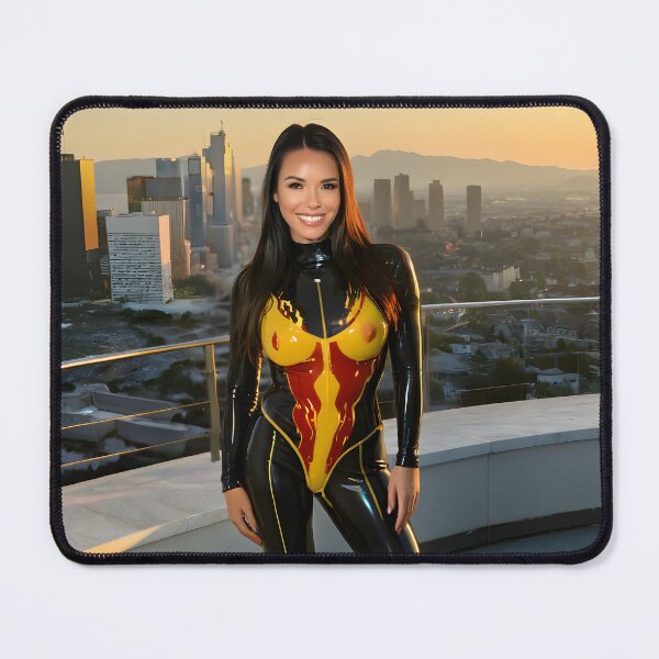 Item preview, Black Latex Flame Bodysuit at Rooftop Sunset designed and sold by Magic-Reality.