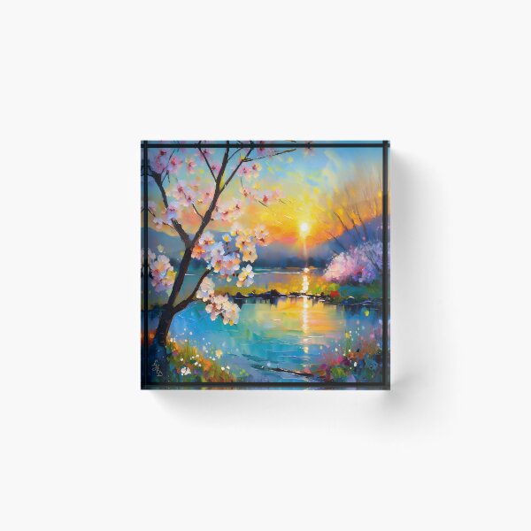 Item preview, Cherry Blossom Fantasy Lake Sunset designed and sold by Lee Hiller Designs.