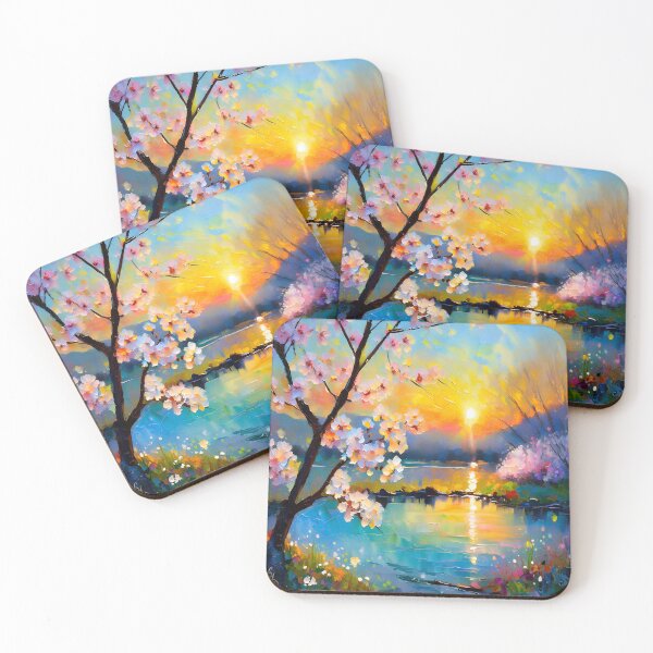 Item preview, Cherry Blossom Fantasy Lake Sunset designed and sold by Lee Hiller Designs.