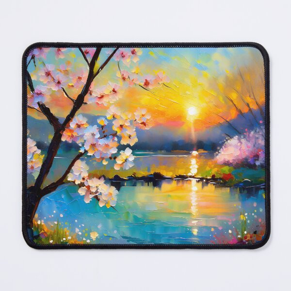 Item preview, Cherry Blossom Fantasy Lake Sunset designed and sold by Lee Hiller Designs.