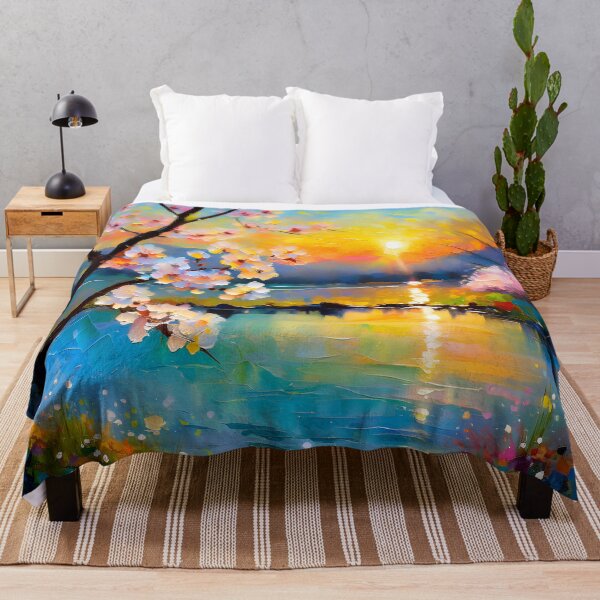 Item preview, Cherry Blossom Fantasy Lake Sunset designed and sold by Lee Hiller Designs.